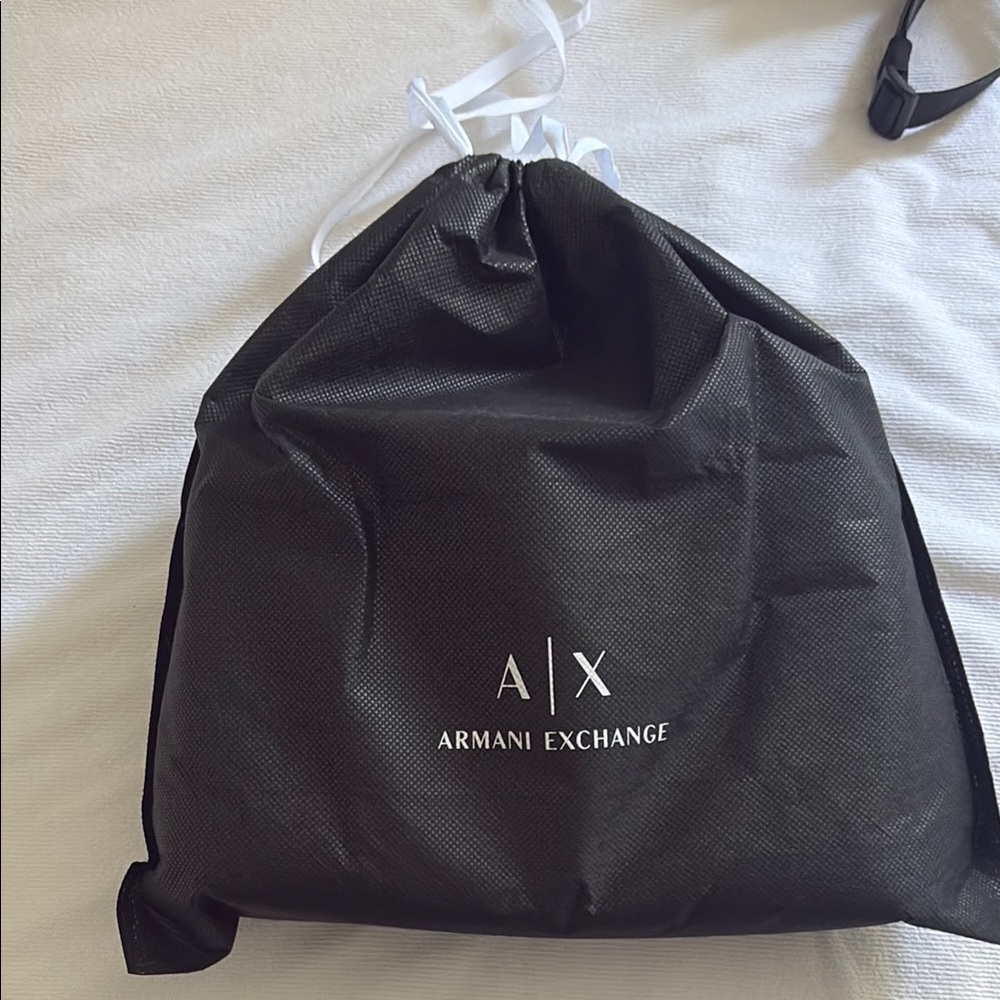 Armani Exchange Black Logo Backpack